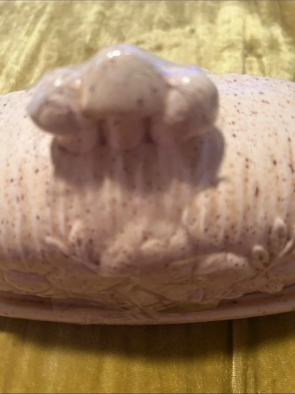 vintage arnels Beige mushroom butter dish🍄